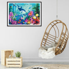 Lade das Bild in den Galerie-Viewer, Delphin Pferd - volle Runde Diamant-Malerei - 30x40cm
