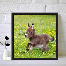 Lade das Bild in den Galerie-Viewer, Esel - voller runder Diamant - 30x30cm
