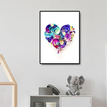 Lade das Bild in den Galerie-Viewer, Blumenherz - voller runder Diamant - 30x40cm
