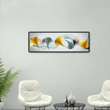 Lade das Bild in den Galerie-Viewer, Eine Reihe Ginkgo Blatt - voller runder Diamant - 80x30cm
