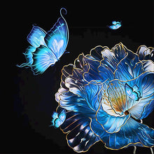 Lade das Bild in den Galerie-Viewer, Blumenschmetterling - voller runder Diamant - 40x40cm
