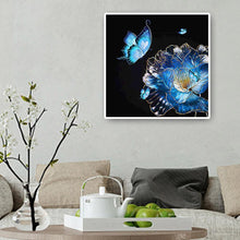 Lade das Bild in den Galerie-Viewer, Blumenschmetterling - voller runder Diamant - 40x40cm

