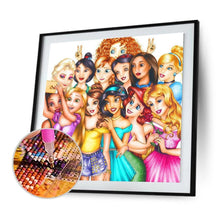Lade das Bild in den Galerie-Viewer, Prinzessinnen Cartoon - voller Runder Diamant - 50x50cm
