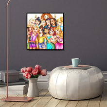 Lade das Bild in den Galerie-Viewer, Prinzessinnen Cartoon - voller Runder Diamant - 50x50cm
