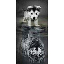 Lade das Bild in den Galerie-Viewer, Hund - voller runder Diamant - 45x85cm
