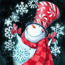 Lade das Bild in den Galerie-Viewer, Weihnachten Schneemann - voller runder Diamant - 30x30cm
