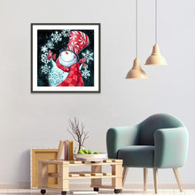 Lade das Bild in den Galerie-Viewer, Weihnachten Schneemann - voller runder Diamant - 30x30cm
