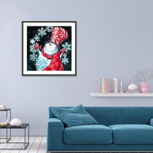 Lade das Bild in den Galerie-Viewer, Weihnachten Schneemann - voller runder Diamant - 30x30cm

