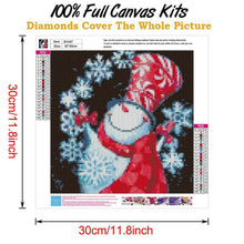 Lade das Bild in den Galerie-Viewer, Weihnachten Schneemann - voller runder Diamant - 30x30cm

