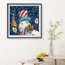 Lade das Bild in den Galerie-Viewer, Weihnachten Schneemann - voller runder Diamant - 30x30cm
