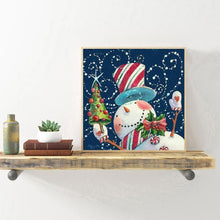 Lade das Bild in den Galerie-Viewer, Weihnachten Schneemann - voller runder Diamant - 30x30cm
