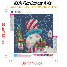 Lade das Bild in den Galerie-Viewer, Weihnachten Schneemann - voller runder Diamant - 30x30cm
