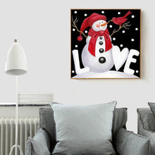 Lade das Bild in den Galerie-Viewer, Weihnachten Schneemann - voller runder Diamant - 30x30cm
