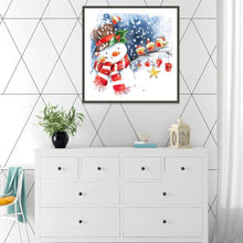 Lade das Bild in den Galerie-Viewer, Weihnachten Schneemann - voller runder Diamant - 30x30cm
