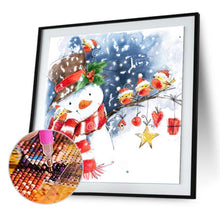Lade das Bild in den Galerie-Viewer, Weihnachten Schneemann - voller runder Diamant - 30x30cm
