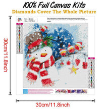 Lade das Bild in den Galerie-Viewer, Weihnachten Schneemann - voller runder Diamant - 30x30cm
