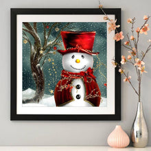 Lade das Bild in den Galerie-Viewer, Weihnachten Schneemann - voller runder Diamant - 30x30cm
