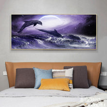 Lade das Bild in den Galerie-Viewer, Delphin - voller runder Diamant - 100x50cm
