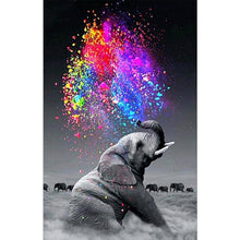 Lade das Bild in den Galerie-Viewer, Elefantentier - voller runder Diamant - 40x60cm
