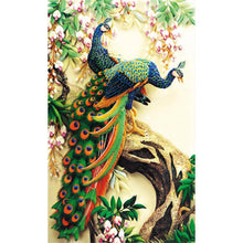 Lade das Bild in den Galerie-Viewer, Pfau - voller quadratischer Diamant - 40x50cm
