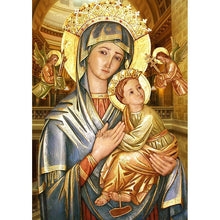 Lade das Bild in den Galerie-Viewer, Mutter und Sohn Figur - voller quadratischer Diamant - 40x50cm
