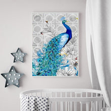 Lade das Bild in den Galerie-Viewer, Pfau - voller quadratischer Diamant - 40x50cm
