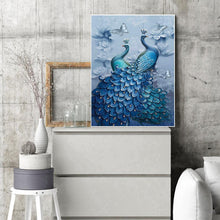 Lade das Bild in den Galerie-Viewer, Pfau Tier - voller quadratischer Diamant - 40x50cm

