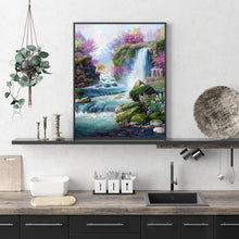 Lade das Bild in den Galerie-Viewer, Berg Wasserfall - voller quadratischer Diamant - 40x50cm

