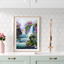 Lade das Bild in den Galerie-Viewer, Berg Wasserfall - voller quadratischer Diamant - 40x50cm
