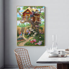 Lade das Bild in den Galerie-Viewer, Baumhaus - voller quadratischer Diamant - 40x50cm
