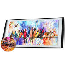 Lade das Bild in den Galerie-Viewer, Vögel - voller runder Diamant - 80x30cm
