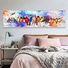 Lade das Bild in den Galerie-Viewer, Vögel - voller runder Diamant - 80x30cm
