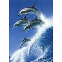 Lade das Bild in den Galerie-Viewer, Delphin - voller runder Diamant - 30x40cm
