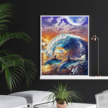 Lade das Bild in den Galerie-Viewer, Delphin - voller runder Diamant - 30x40cm

