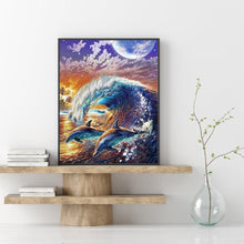 Lade das Bild in den Galerie-Viewer, Delphin - voller runder Diamant - 30x40cm
