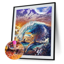 Lade das Bild in den Galerie-Viewer, Delphin - voller runder Diamant - 30x40cm
