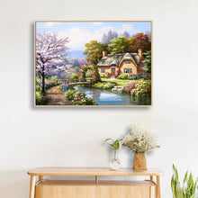 Lade das Bild in den Galerie-Viewer, Dorf Landschaft Landschaft - voller quadratischer Diamant - 50x40cm
