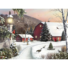 Lade das Bild in den Galerie-Viewer, Schnee für Weihnachten - voller quadratischer Diamant - 50x40cm
