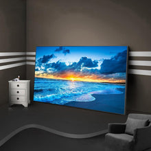 Lade das Bild in den Galerie-Viewer, Sonnenaufgang auf See - voller runder Diamant - 100x40cm
