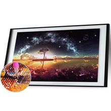Lade das Bild in den Galerie-Viewer, Stern auf dem See - voller runder Diamant - 100x40cm
