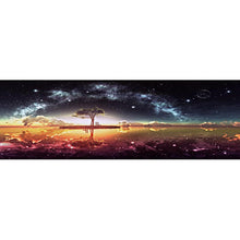 Lade das Bild in den Galerie-Viewer, Stern auf dem See - voller runder Diamant - 100x40cm
