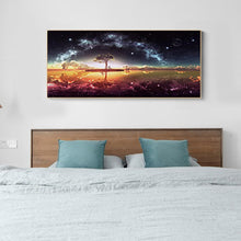 Lade das Bild in den Galerie-Viewer, Stern auf dem See - voller runder Diamant - 100x40cm
