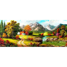 Lade das Bild in den Galerie-Viewer, Ruhiges Dorf - voller runder Diamant - 100x50cm
