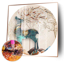Lade das Bild in den Galerie-Viewer, Hirsch - voller runder Diamant - 40x40cm
