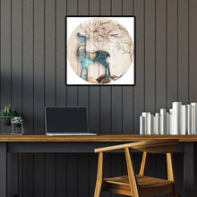 Lade das Bild in den Galerie-Viewer, Hirsch - voller runder Diamant - 40x40cm
