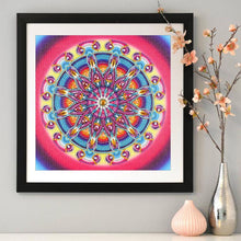 Lade das Bild in den Galerie-Viewer, Bunte Blume - voller runder Diamant - 30x30cm
