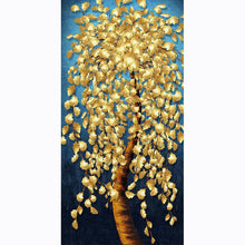 Lade das Bild in den Galerie-Viewer, Goldener Baum - voller runder Diamant - 45x85cm
