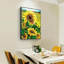 Lade das Bild in den Galerie-Viewer, Positive Sonnenblumen - voller quadratischer Diamant - 40x50cm
