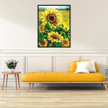 Lade das Bild in den Galerie-Viewer, Positive Sonnenblumen - voller quadratischer Diamant - 40x50cm
