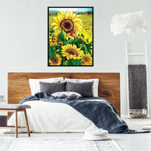 Lade das Bild in den Galerie-Viewer, Positive Sonnenblumen - voller quadratischer Diamant - 40x50cm
